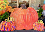 Load image into Gallery viewer, Large 33” Velvet Orange Pumpkin with Easel and Stake
