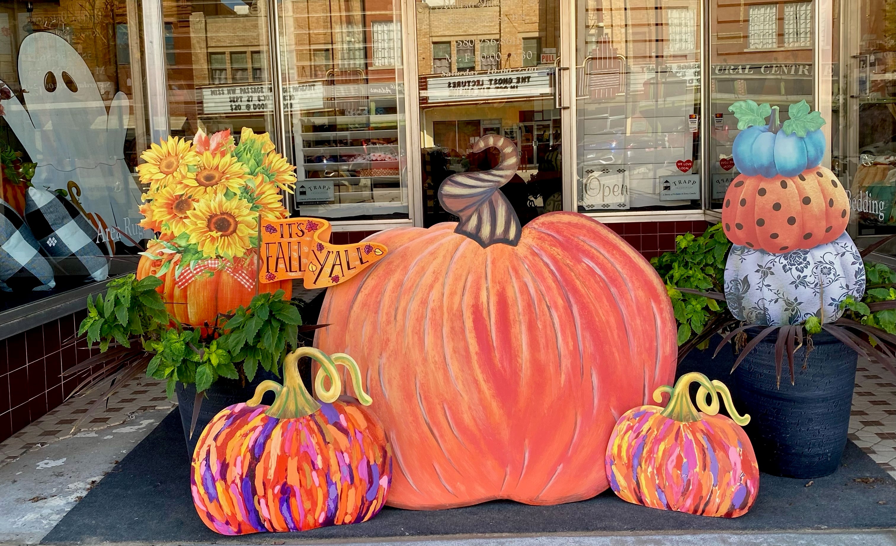 Large 33” Velvet Orange Pumpkin with Easel and Stake