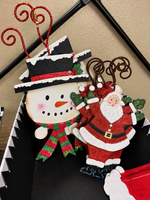 Load image into Gallery viewer, Snowman Metal Ornament that Can Hold a Candy Cane
