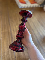 Load image into Gallery viewer, Set of 3 Burgundy Red Candlesticks
