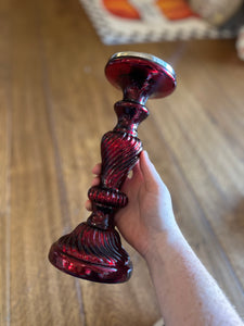 Set of 3 Burgundy Red Candlesticks