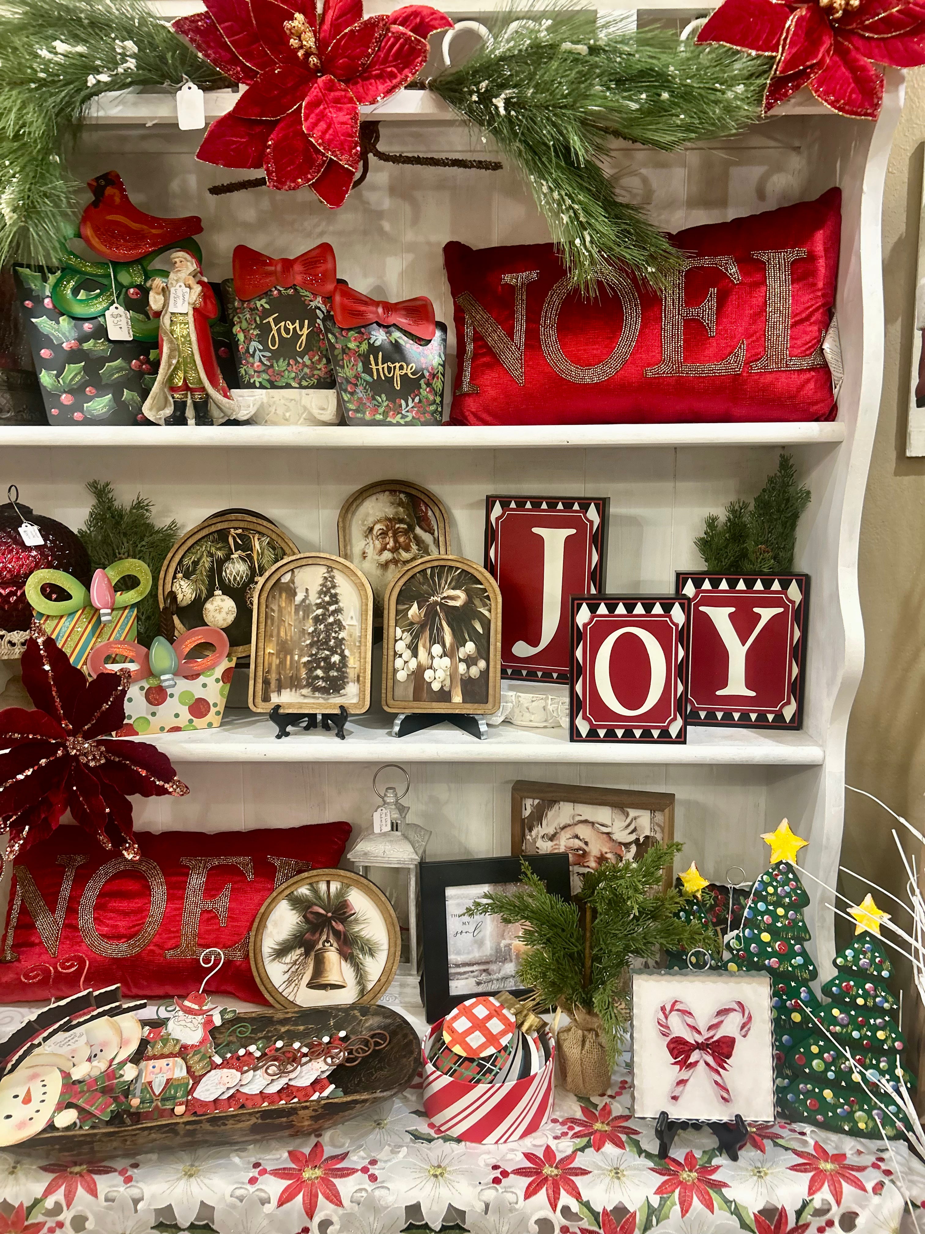 JOY Blocks Red Black and White Harlequin Pattern