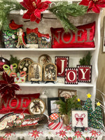 Load image into Gallery viewer, JOY Blocks Red Black and White Harlequin Pattern
