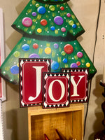 Load image into Gallery viewer, JOY Blocks Red Black and White Harlequin Pattern
