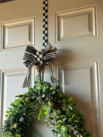 Load image into Gallery viewer, Wreath Holder; Checkered Wreath Hanger Black and Off White
