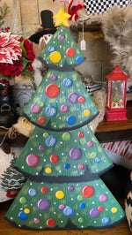 Load image into Gallery viewer, Merry &amp; Bright Christmas Tree Metal Stake Outdoor or Indoor
