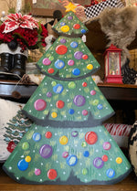 Load image into Gallery viewer, Merry &amp; Bright Christmas Tree Metal Stake Outdoor or Indoor
