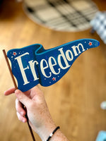 Load image into Gallery viewer, Americana: Freedom &amp; USA Pennant Metal Flag Stakes
