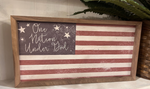 Load image into Gallery viewer, Americana One Nation Under God with wood frame 16”x8”
