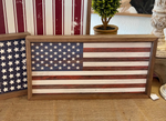 Load image into Gallery viewer, Americana Flag with wood frame 16”x8”
