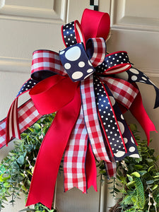 Americana: Red, White, and Blue Stars Bow Ric Rac and Polka Dots
