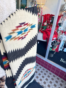 Aztec Sahara Black, Rust, Turquoise Blue Blanket