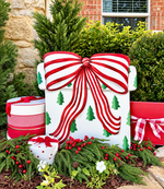 Load image into Gallery viewer, Large Red, Green &amp; White Large Christmas Metal Package
