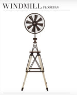 Load image into Gallery viewer, Oiled Bronze OR Galvanized Windmill Floor Fan - ALMOST GONE!
