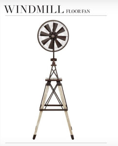 Oiled Bronze OR Galvanized Windmill Floor Fan - ALMOST GONE!