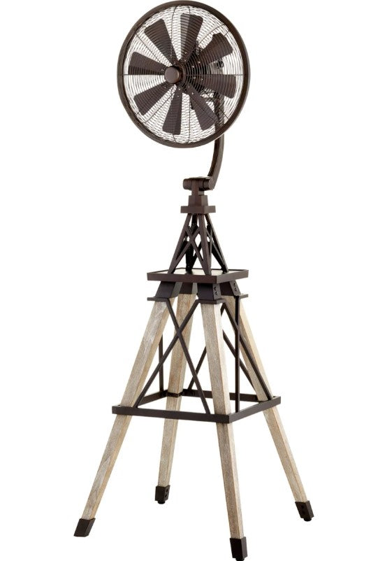 Oiled Bronze OR Galvanized Windmill Floor Fan - ALMOST GONE!