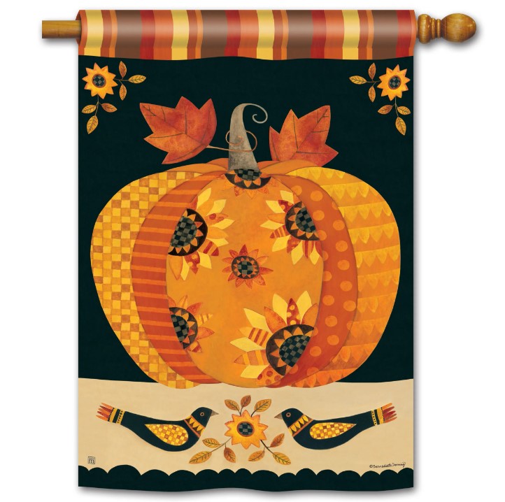 Large Sunflower Pumpkin Flag Outdoor