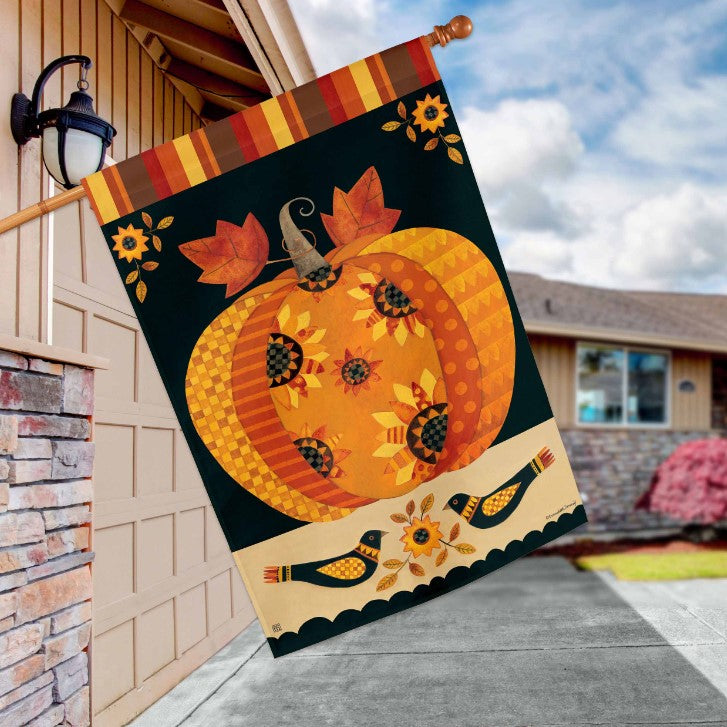 Large Sunflower Pumpkin Flag Outdoor