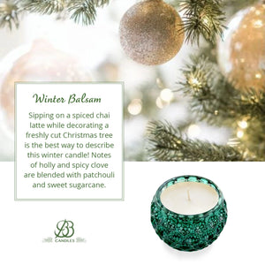 Winter Balsam 9oz. Green and Gold Soy Candle