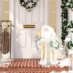 Load image into Gallery viewer, Santa Claus White and Gold Saint Nicholas Metal Shimmering Stake 33.5”h
