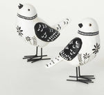 Load image into Gallery viewer, Painted Black and White Folk Art Birds Set of 2
