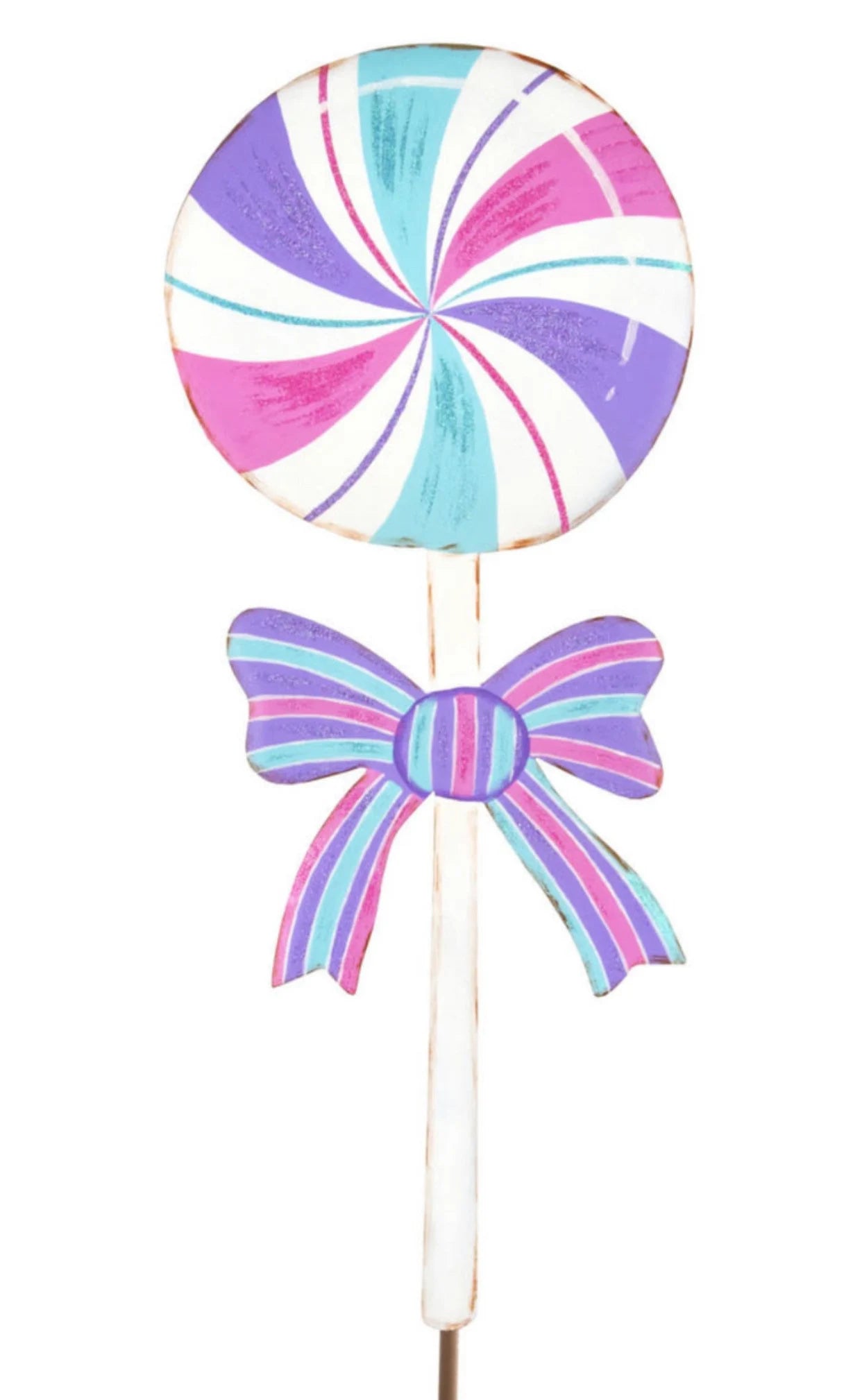 Large Pastel Lollipop Metal Outdoor or Indoor Stake