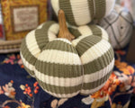 Load image into Gallery viewer, Large Khaki &amp; Cream Knit Horizontal Stripe Pumpkin
