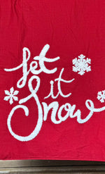 Load image into Gallery viewer, Christmas Let It Snow Red Table Runner
