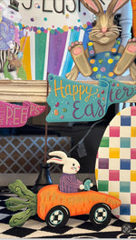 Load image into Gallery viewer, Happy Easter &amp; Hello Peeps Metal Pennant Outdoor Stakes
