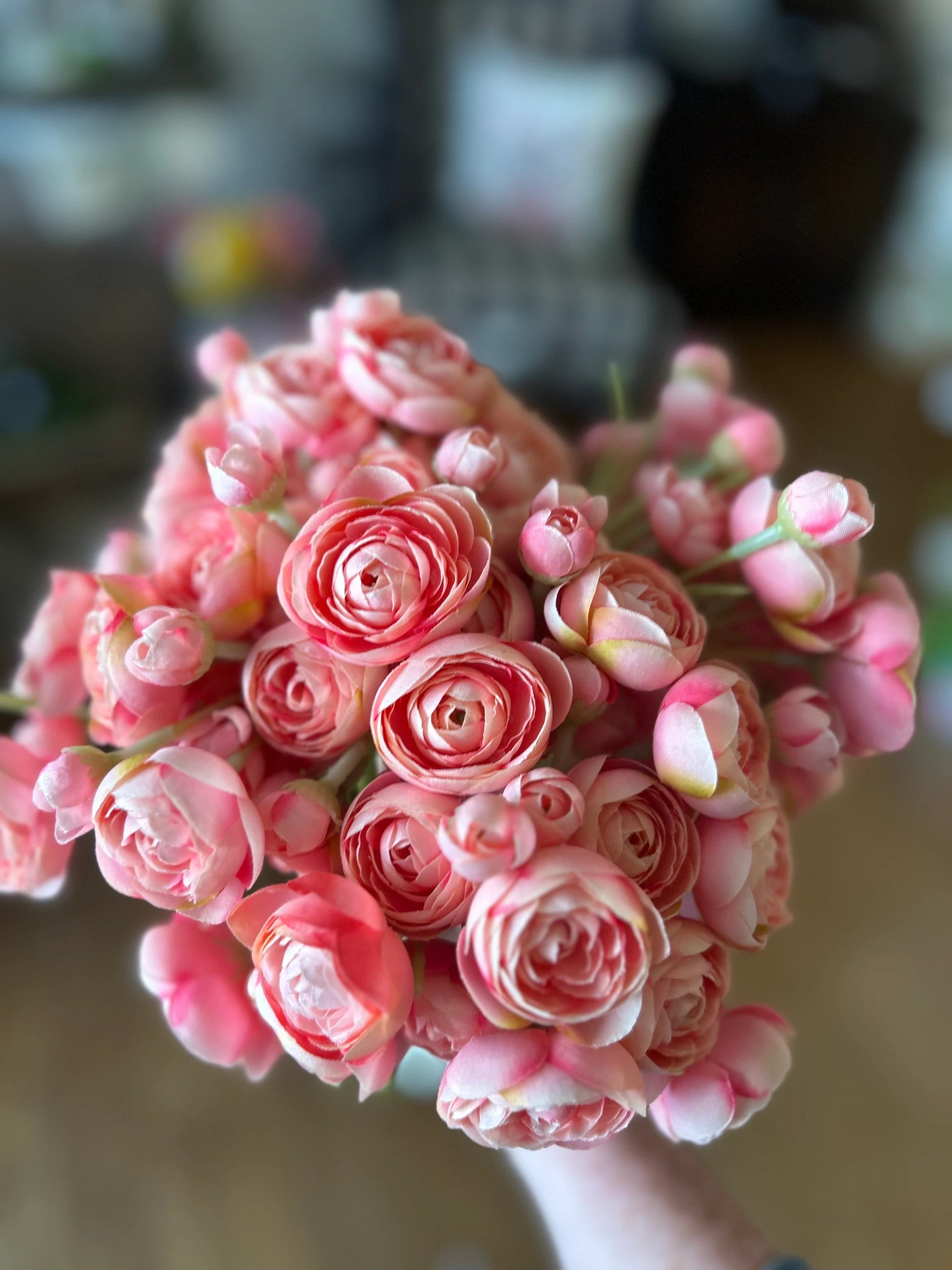 Artificial Pink Coral Ranunculus Stems