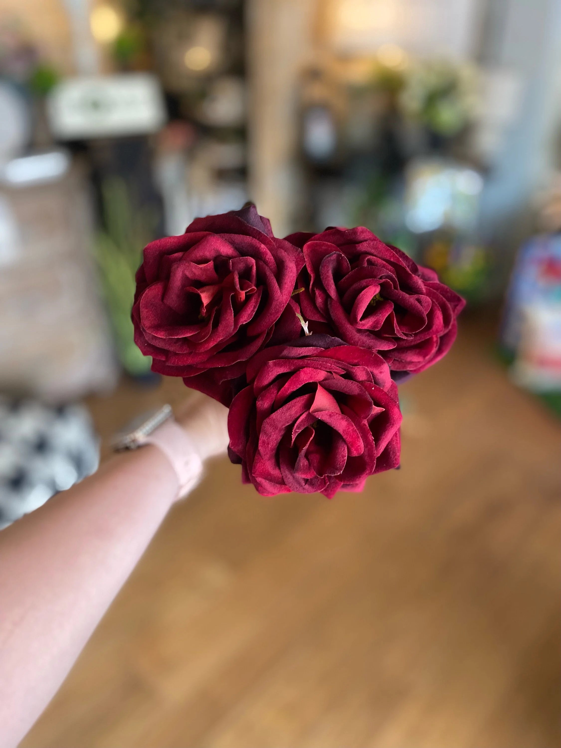 Red Real Touch Rose Pack of 3 Artificial Roses