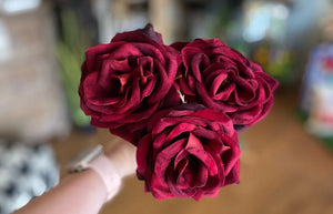 Red Real Touch Rose Pack of 3 Artificial Roses