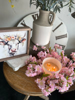 Load image into Gallery viewer, Pink Cherry Blossom Candle Rings 14” dia, 4” center
