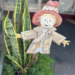 Load image into Gallery viewer, Fall Scarecrow in Brown &amp; Cream Natural Tones with stake
