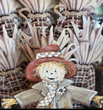 Load image into Gallery viewer, Fall Scarecrow in Brown &amp; Cream Natural Tones with stake
