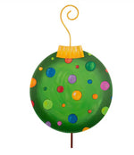 Load image into Gallery viewer, Large Green Polka Dot Bulb Ornament Yard Metal Stakes
