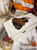 Load image into Gallery viewer, Plaid Pumpkins White Hand Towel
