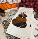 Load image into Gallery viewer, Plaid Pumpkins White Hand Towel
