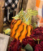 Load image into Gallery viewer, Mini Orange Pumpkins Set of 2 Metal Stakes
