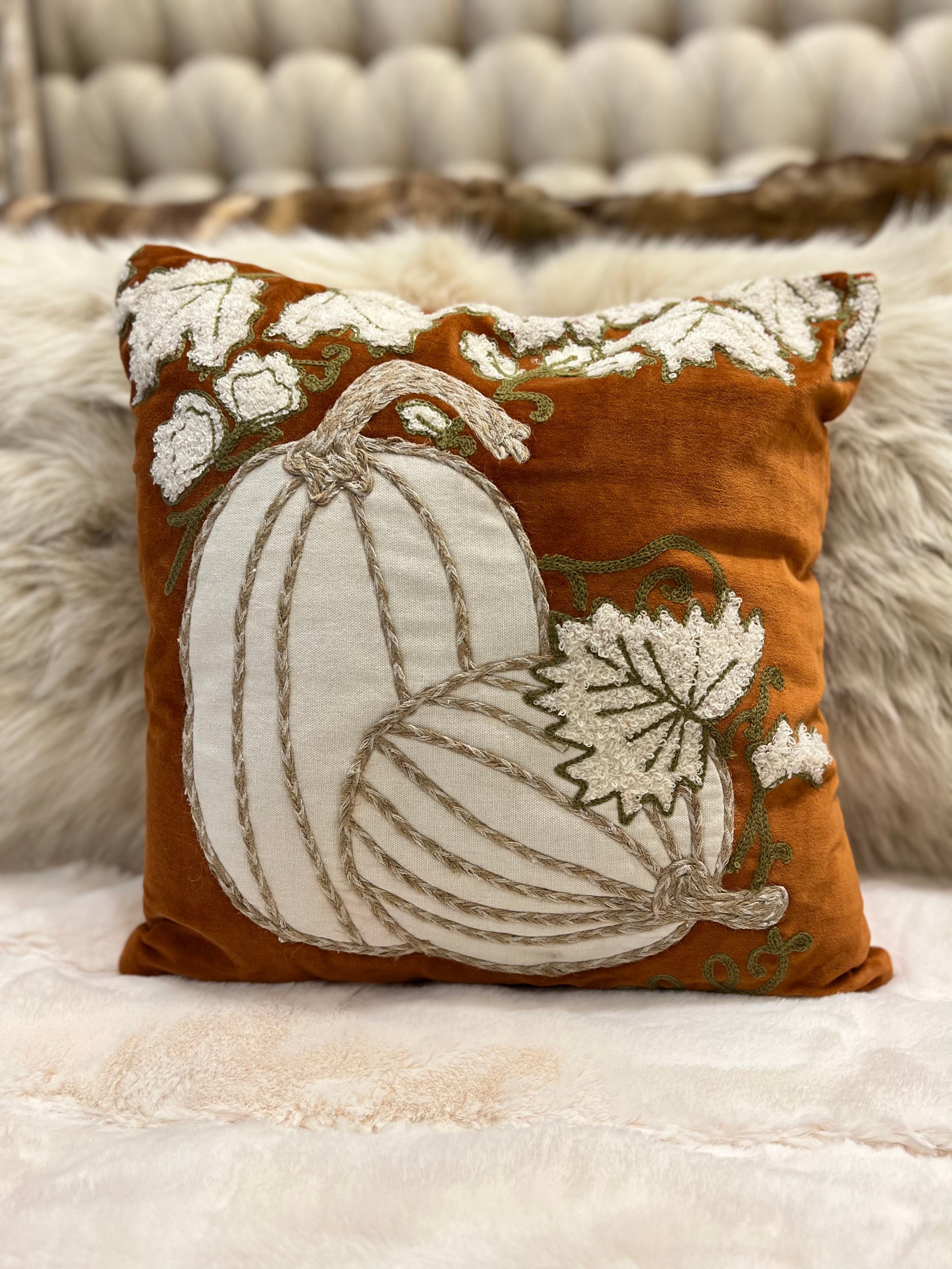 Celebrate Together™ Fall Velvet Pumpkin Throw Pillow