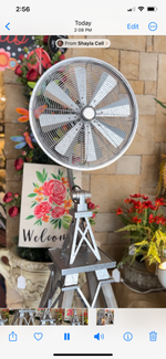 Load image into Gallery viewer, Oiled Bronze OR Galvanized Windmill Floor Fan - ALMOST GONE!
