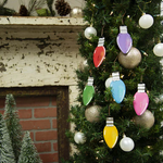Load image into Gallery viewer, Set of 6 Vintage Bulbs Metal Ornaments with Attached Hooks
