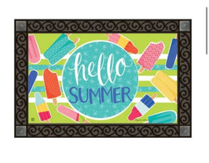 Hello Summer Popsicle Door Mat Outdoor