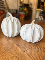 Load image into Gallery viewer, Set of 2 White Pumpkins
