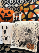 Load image into Gallery viewer, Jack O Lantern Hooked Pillow
