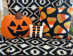 Load image into Gallery viewer, Jack O Lantern Hooked Pillow
