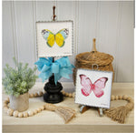 Load image into Gallery viewer, Yellow Butterfly Galvanized Framed Mini Pic
