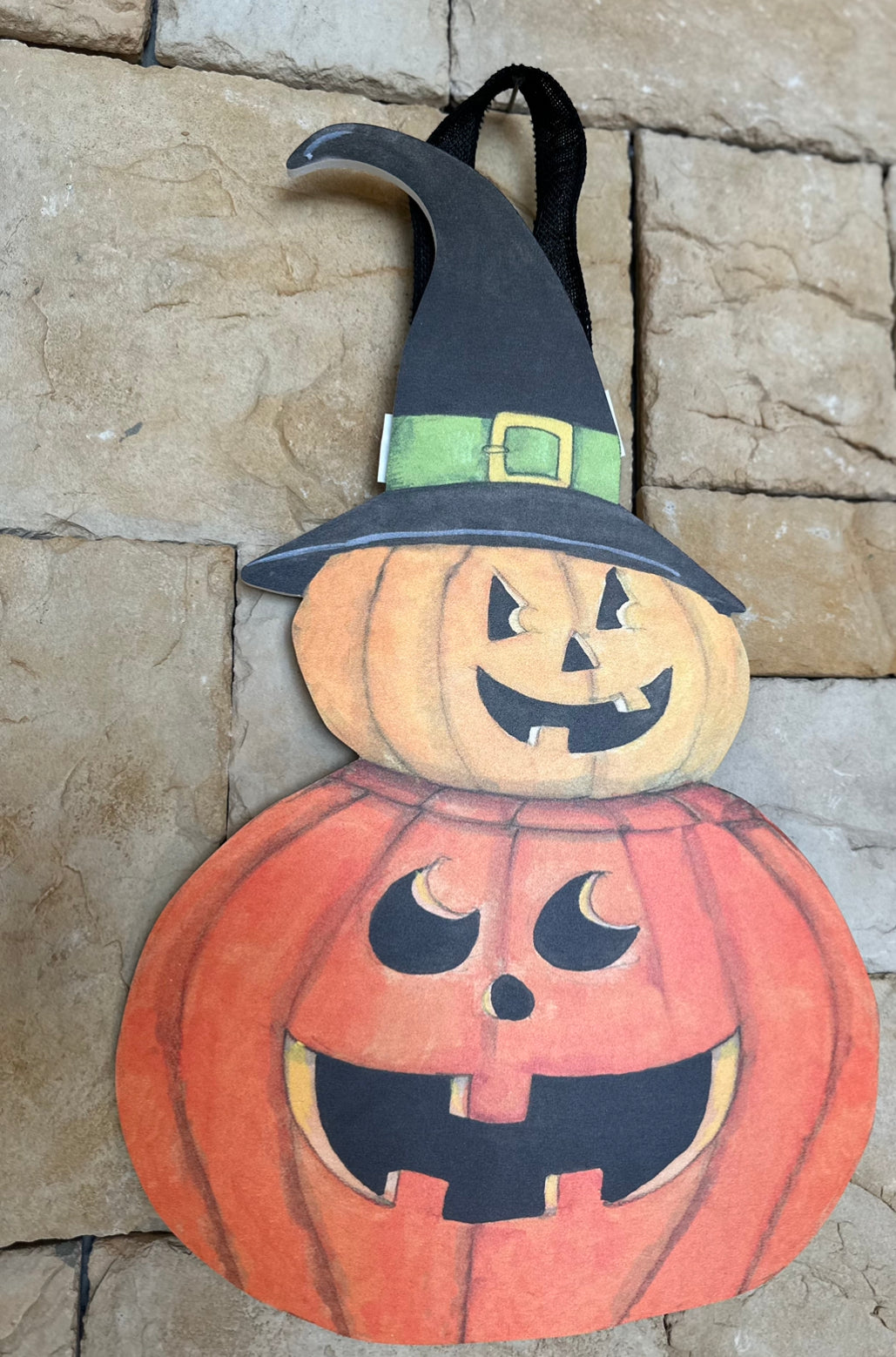 Stacked Jack O' Lanterns Door Hanger