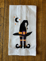 Load image into Gallery viewer, Witch Hat Towel Waffle Weave Towel
