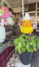 Load and play video in Gallery viewer, Fall/Halloween: Candy Corn Metal Stake with Galvanized Edge
